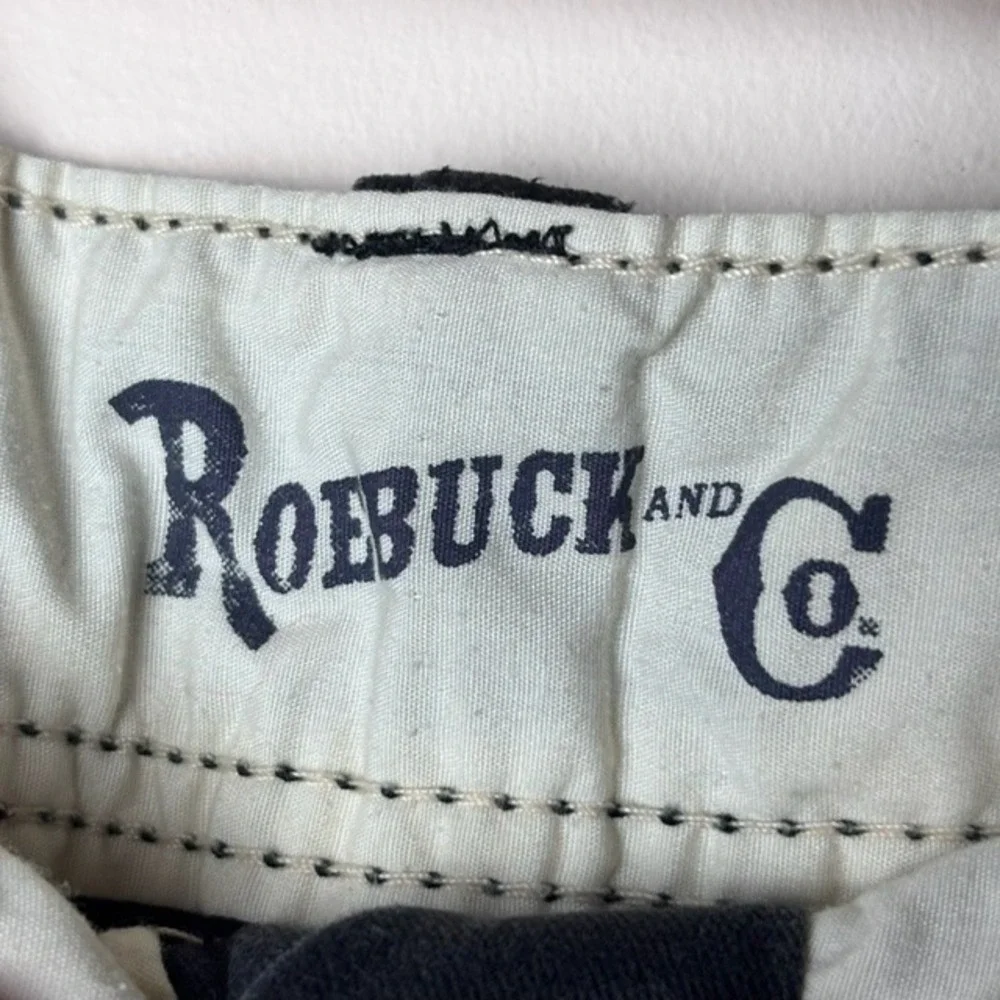Mens 34 Roebuck And Co. Cargo Shorts Navy Blue Denim‎ Regular Streetwear Outdoor